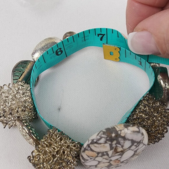 Natural Stone & Metal Beaded Magnet Bracelet - Picture 5 of 5